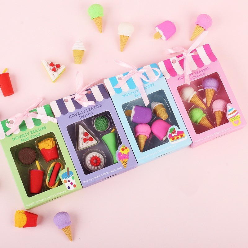 甜品蛋糕橡皮擦套裝∣台灣現貨 太空人像皮擦 兒童小禮品 創意 可愛 蛋糕禮盒 鉛筆擦組︱小麥手作舖-細節圖5