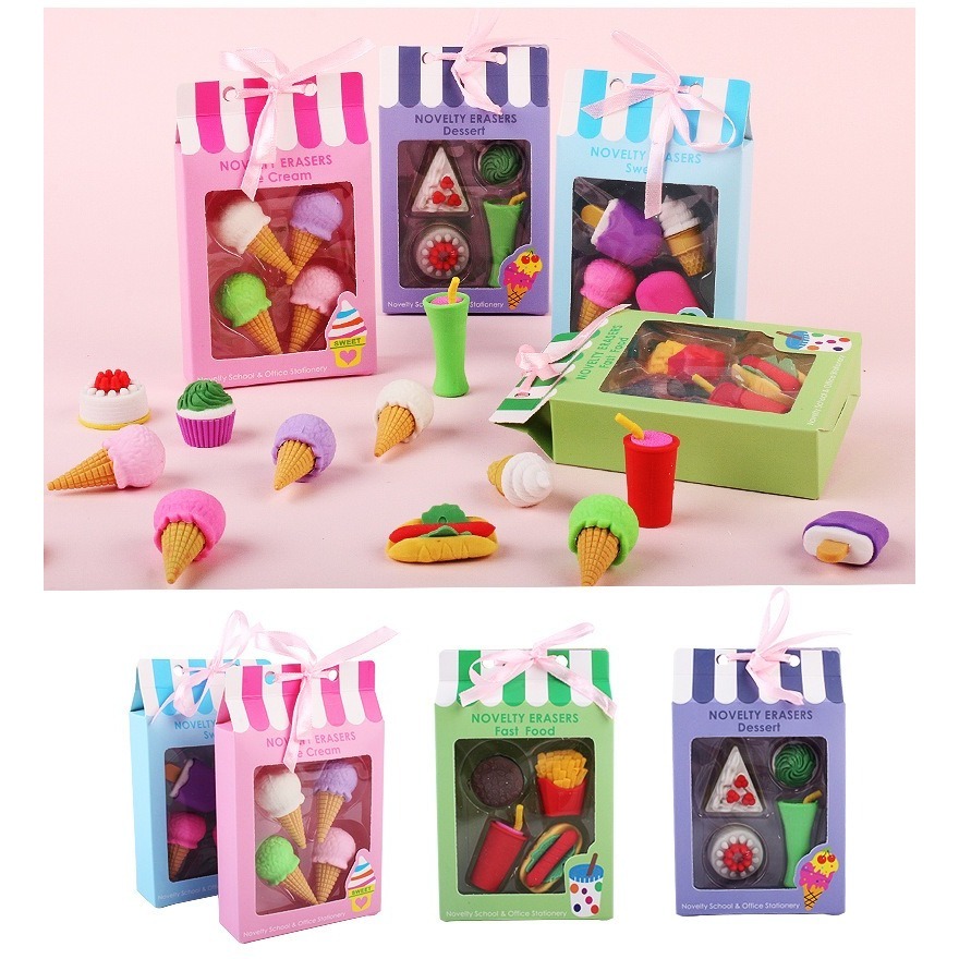 甜品蛋糕橡皮擦套裝∣台灣現貨 太空人像皮擦 兒童小禮品 創意 可愛 蛋糕禮盒 鉛筆擦組︱小麥手作舖-細節圖7