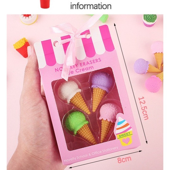 甜品蛋糕橡皮擦套裝∣台灣現貨 太空人像皮擦 兒童小禮品 創意 可愛 蛋糕禮盒 鉛筆擦組︱小麥手作舖-細節圖9