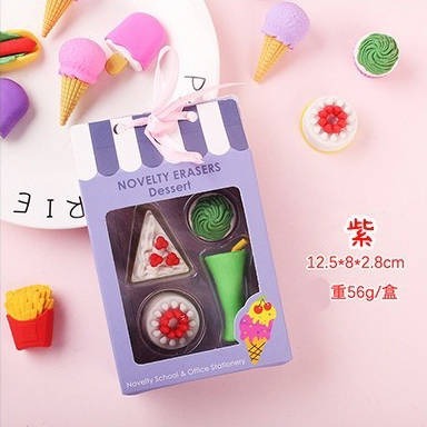 甜品蛋糕橡皮擦套裝∣台灣現貨 太空人像皮擦 兒童小禮品 創意 可愛 蛋糕禮盒 鉛筆擦組︱小麥手作舖-規格圖10