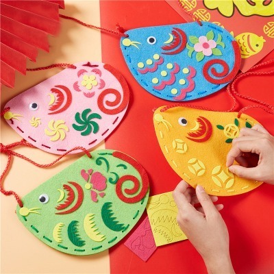 不織布DIY新年福袋︱馬年福袋 春節DIY材料包 不織布粘貼畫背包 手工福袋 親子手作 兒童手作 DIY材料︱小麥手作舖-細節圖8