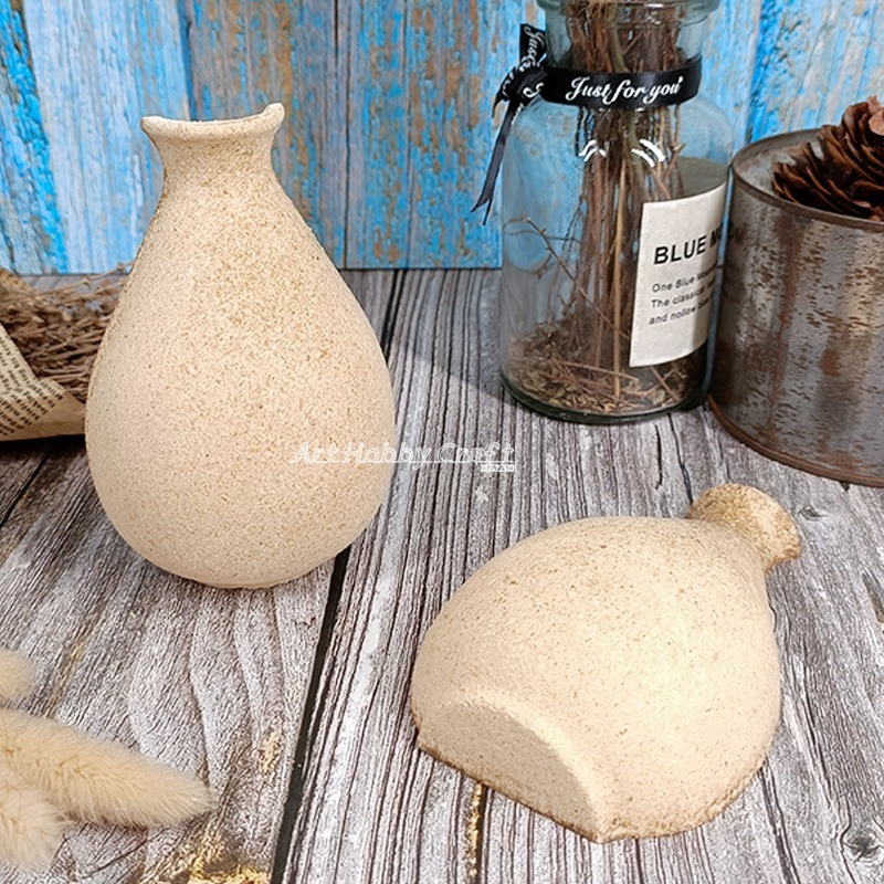 剖半花瓶︱蝶古巴特 拼貼 拼貼木器 雪花泥 珍珠泥 超輕黏土 半邊白胚花瓶模型 手工DIY木胚︱小麥手作舖-細節圖6
