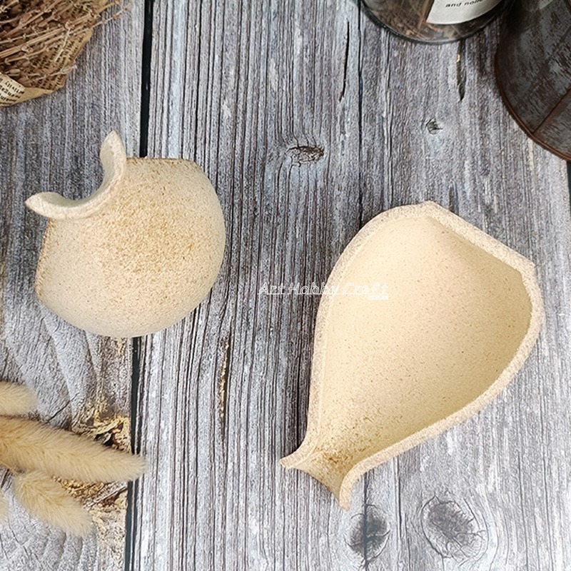 剖半花瓶︱蝶古巴特 拼貼 拼貼木器 雪花泥 珍珠泥 超輕黏土 半邊白胚花瓶模型 手工DIY木胚︱小麥手作舖-細節圖7