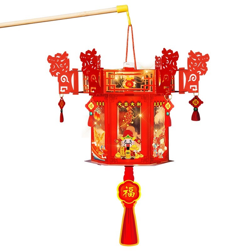 春節投影花燈︱2026馬年燈籠 新年走馬燈 新年 元宵 中秋 幼兒園 兒童DIY製作材料包 燈籠手作︱小麥手作舖-細節圖2