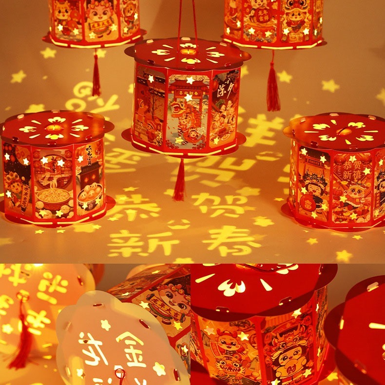 春節投影花燈︱2026馬年燈籠 新年走馬燈 新年 元宵 中秋 幼兒園 兒童DIY製作材料包 燈籠手作︱小麥手作舖-細節圖5