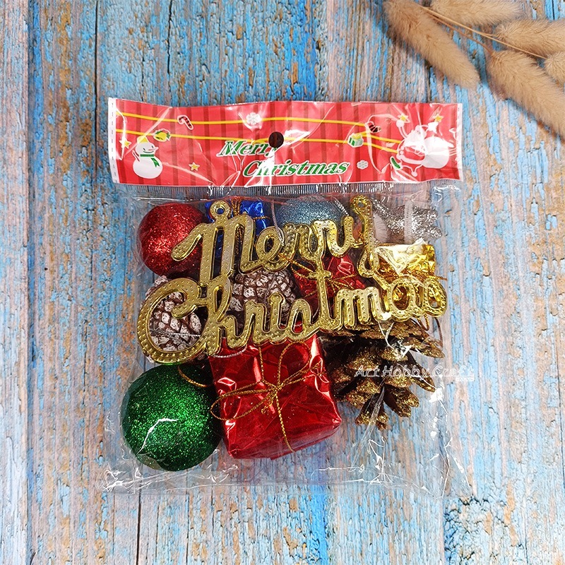 聖聖誕裝飾套餐包-中號/套︱聖誕大多多包 聖誕樹裝飾用品 松果鈴鐺掛件禮品包 幼稚園 安親班 補習班 手作∣小麥手作舖-細節圖3