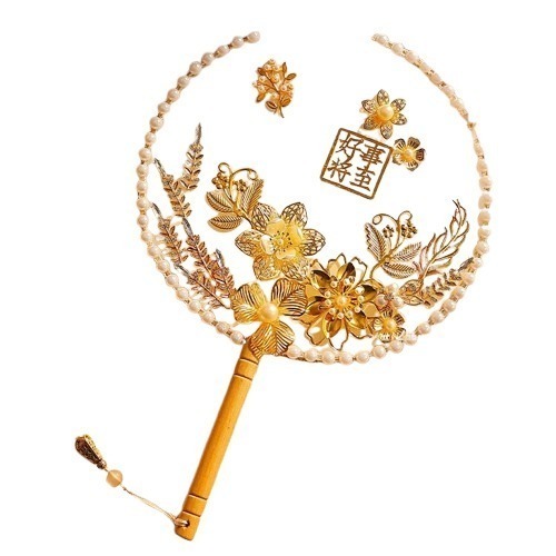 秀禾團扇材料包︱宮扇 中式婚禮手作團扇 古風宮扇 拍照道具 手作DIY材料包 手作 幼稚園 安親班 補習班∣小麥手作舖-細節圖2