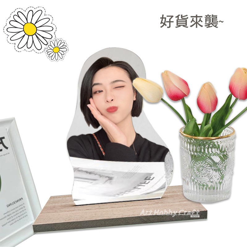 黏土不規則化妝鏡︱台灣現貨 黏土裝飾框 兒童手作 DIY 立體擺飾 裝飾 雲朵 異形 鏡子 材料包︱小麥手作舖-細節圖8
