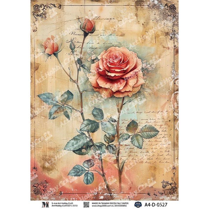 S-mai Art專用紙D-0526︱台灣現貨 專用紙 棉紙 拼貼紙 藝術紙 蝶古巴特 Decoupage︱小麥手作舖-規格圖5