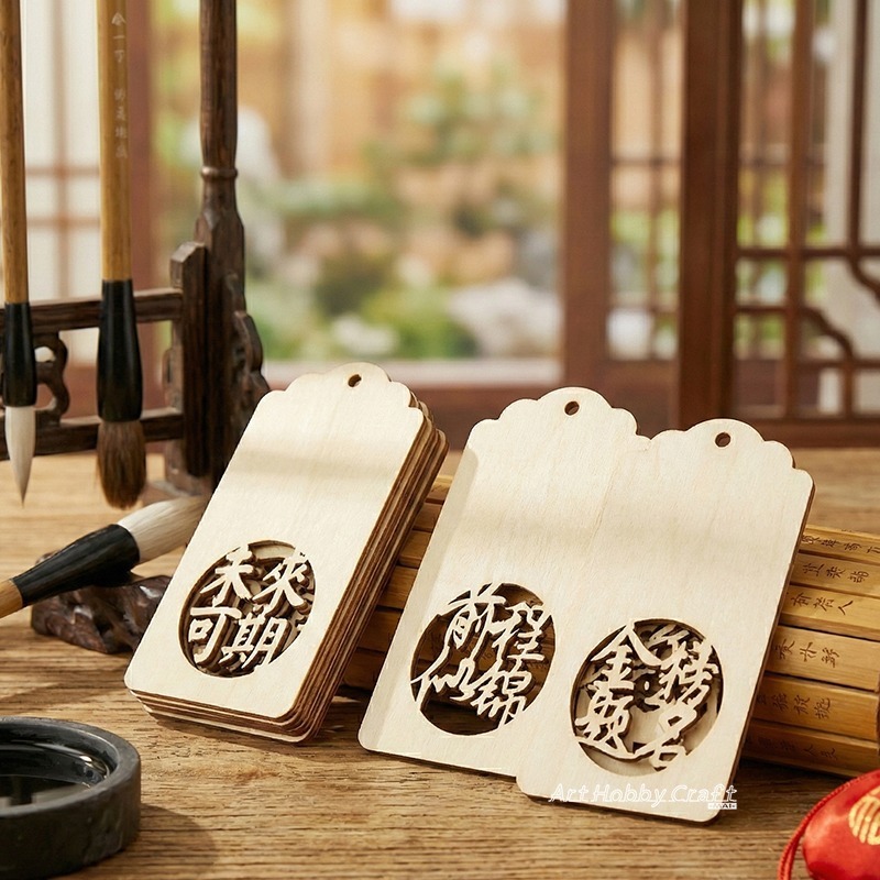 木質祈福掛牌-木片/包︱前程似錦 逢考必過 未來可期 金榜題名 手寫心願牌 許願牌 多媒材配件 裝飾木片 ∣小麥手作舖-細節圖3