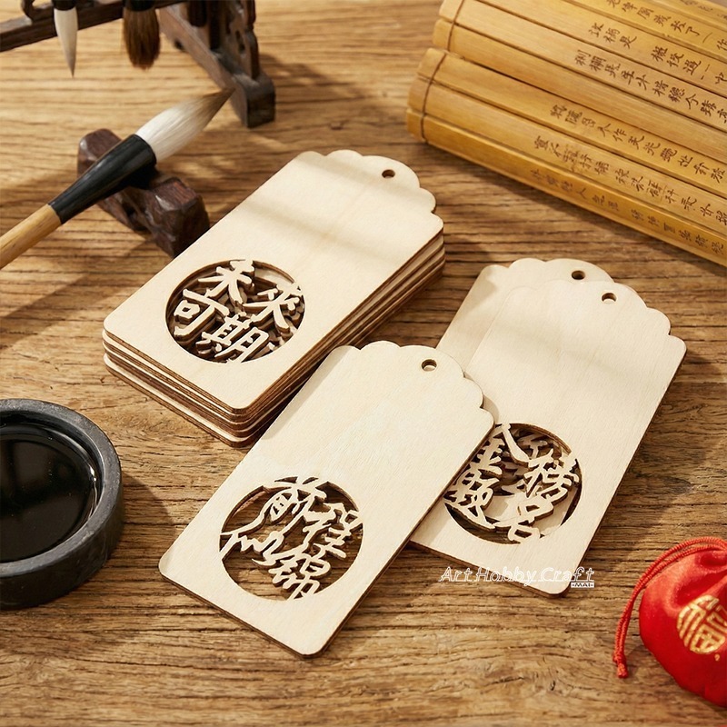 木質祈福掛牌-木片/包︱前程似錦 逢考必過 未來可期 金榜題名 手寫心願牌 許願牌 多媒材配件 裝飾木片 ∣小麥手作舖-細節圖4