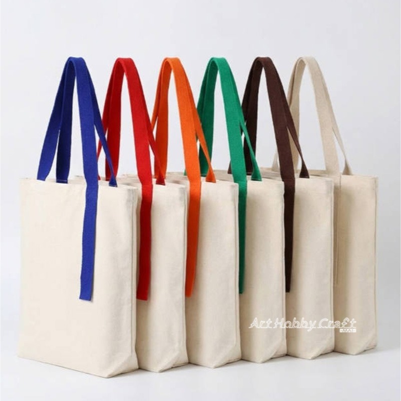 飄帶大文藝包︱空白手提帆布袋 拼貼手繪帆布包 學生購物袋 單肩帆布包 彩繪胚布包 DIY 美勞 手作材料 ∣小麥手作舖-細節圖4