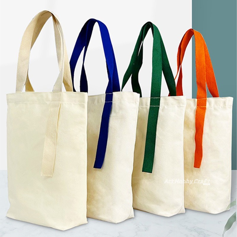 飄帶大文藝包︱空白手提帆布袋 拼貼手繪帆布包 學生購物袋 單肩帆布包 彩繪胚布包 DIY 美勞 手作材料 ∣小麥手作舖-細節圖9