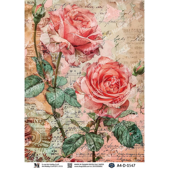 S-mai Art專用紙D-0546︱台灣現貨 專用紙 棉紙 拼貼紙 藝術紙 蝶古巴特 Decoupage︱小麥手作舖-規格圖5