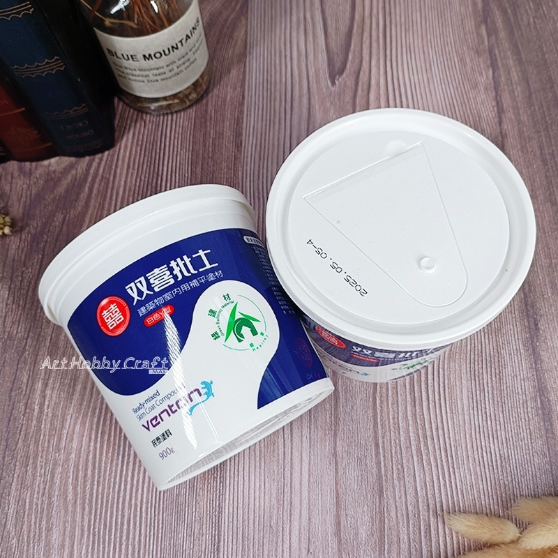 双喜批土1公斤︱台灣現貨補土膏 修補膏 披土 快乾 修補 補土 蝶古巴特 拼貼 彩繪 DIY 美勞 幼兒園︱小麥手作舖-細節圖4