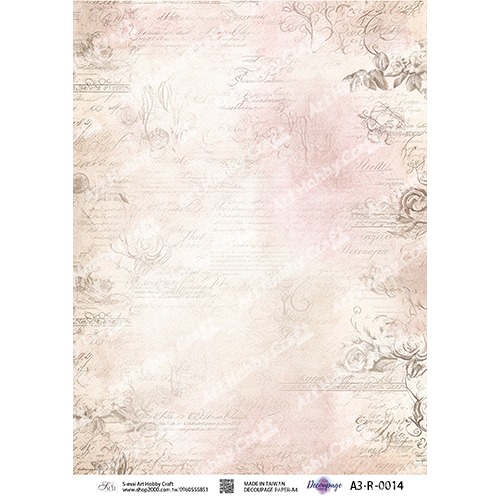 S-mai Art 專用紙 0014︱棉紙 專用紙 拼貼紙 藝術紙 蝶古巴特 Decoupage Paper︱小麥手作舖-規格圖1