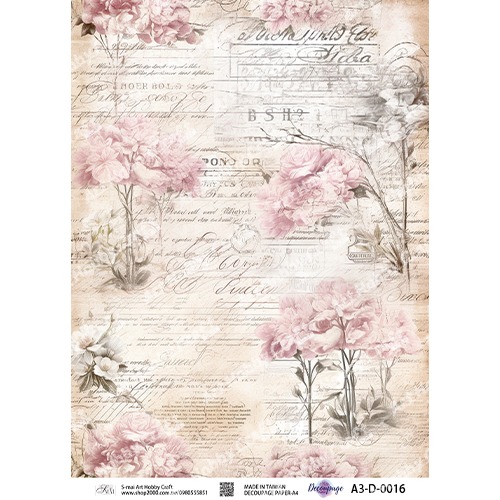 S-mai Art 專用紙 0016︱棉紙 專用紙 拼貼紙 藝術紙 蝶古巴特 Decoupage Paper︱小麥手作舖-規格圖1