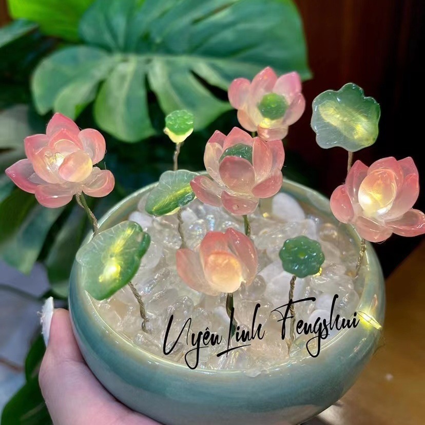 好運蓮蓮陶瓷盆夜燈︱台灣現貨 琉璃蓮花燈 DIY材料包 荷花小夜燈 自製材料包  手作材料包 蝶古巴特︱小麥手作舖-細節圖6