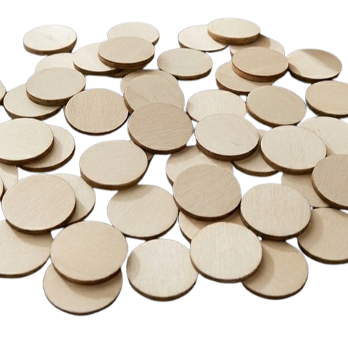 小圓片2.5公分木片/包︱多媒材配件 裝飾木片 木質貼片 DIY手工裝飾 裝飾配件 蝶古巴特 拼貼 彩繪︱小麥手作舖-細節圖2