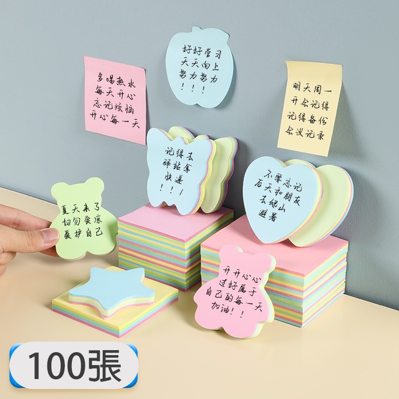 造型創意彩色便利貼-100頁∣便籤紙 便條紙 N次貼 牆貼 標簽貼 手帳素材 辦公小物 留言條 彩色便條紙 ︱小麥手作舖-細節圖2