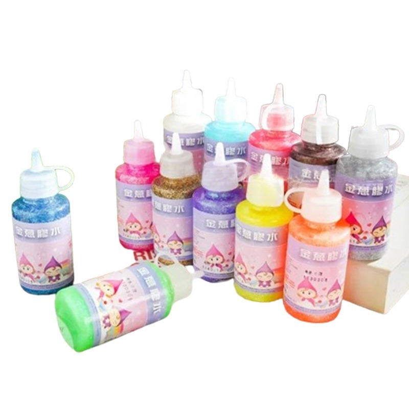 金蔥膠水60克︱台灣現貨 膠水筆 亮粉膠 金粉膠 金蔥膠 閃光膠 亮粉膠水 金蔥膠水 蝶古巴特拼貼 黏土美勞︱小麥手作舖-細節圖2