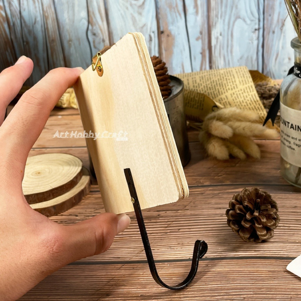 10公分方框加鐵掛勾 蝴蝶鐵掛勾∣MIT台灣製 黏土木器 雪花泥木胚 木質掛勾 鑰匙掛勾 蝶古巴特 拼貼木器∣小麥手作舖-細節圖5