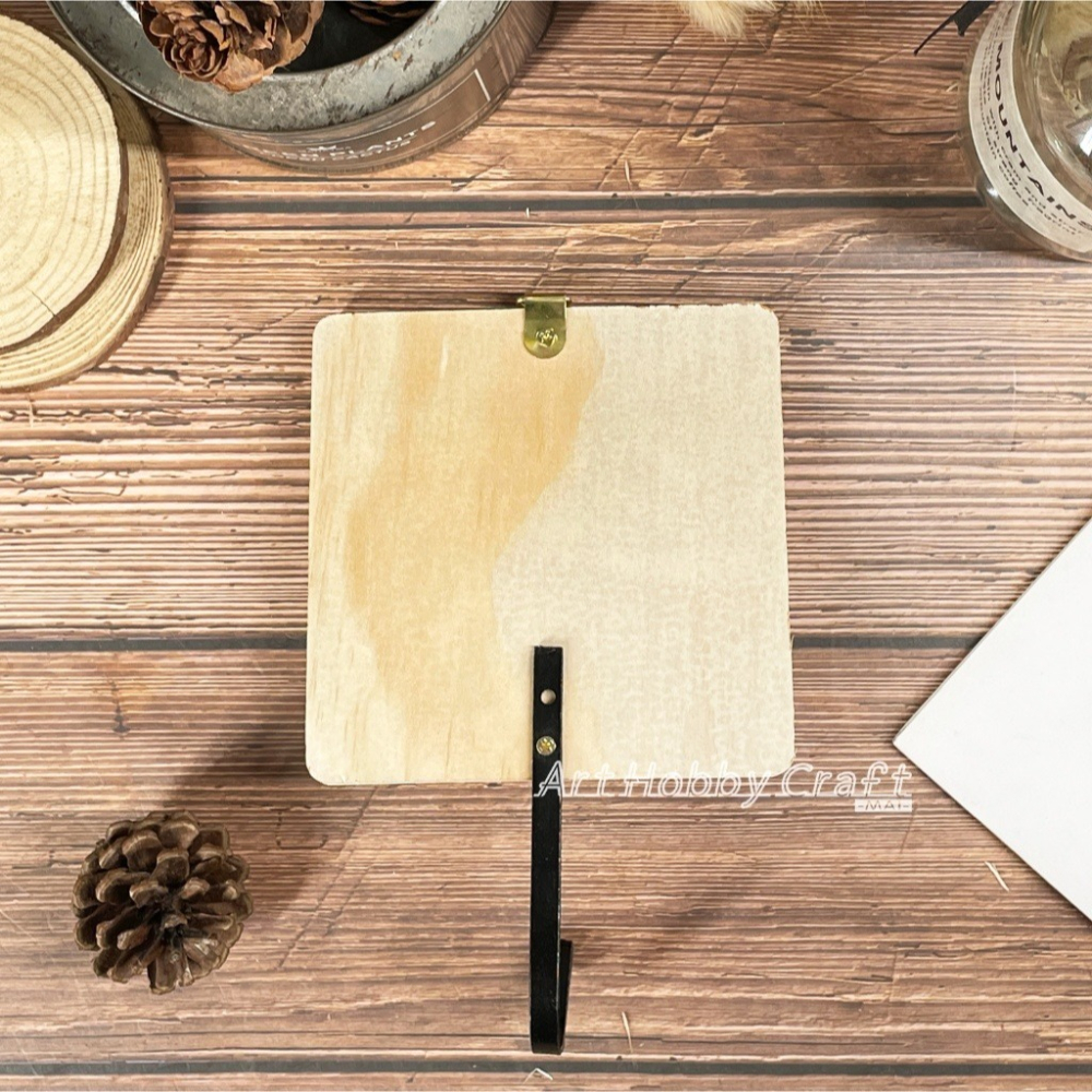 10公分方框加鐵掛勾 蝴蝶鐵掛勾∣MIT台灣製 黏土木器 雪花泥木胚 木質掛勾 鑰匙掛勾 蝶古巴特 拼貼木器∣小麥手作舖-細節圖6