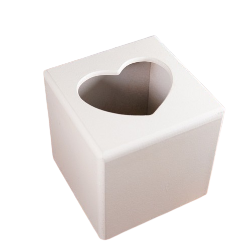 【白色木器】面紙盒四方愛心(小)︱面紙盒 拼貼 木器 素胚 原胚 DIY 美勞 幼兒園 安親班 手作材料 ∣小麥手作舖-細節圖2