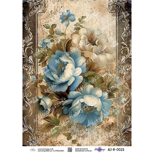 S-mai Art 專用紙 0025︱棉紙 專用紙 拼貼紙 藝術紙 蝶古巴特 Decoupage Paper︱小麥手作舖-規格圖1