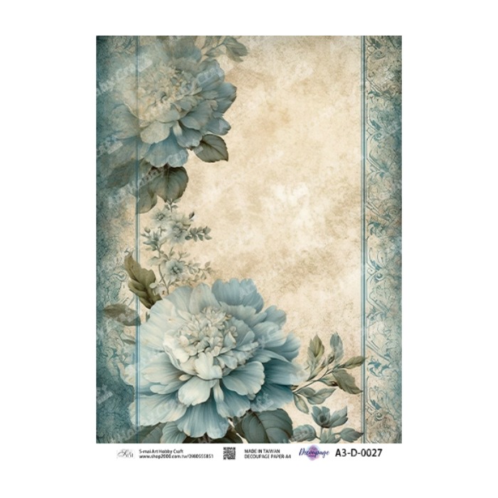 S-mai Art 專用紙 0027︱棉紙 專用紙 拼貼紙 藝術紙 蝶古巴特 Decoupage Paper︱小麥手作舖-規格圖1