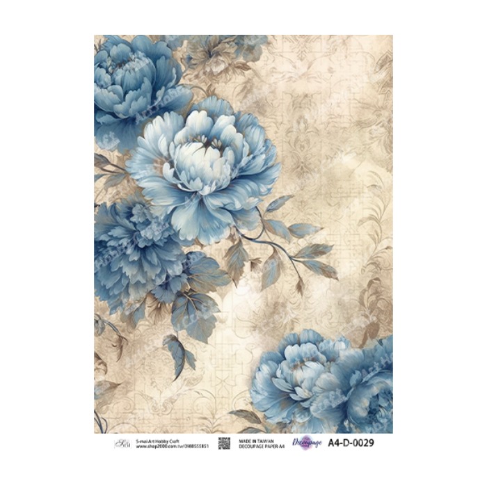 S-mai Art 專用紙 0029︱棉紙 專用紙 拼貼紙 藝術紙 蝶古巴特 Decoupage Paper︱小麥手作舖-規格圖1