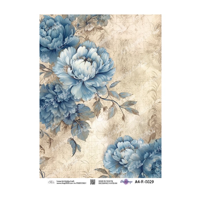 S-mai Art 專用紙 0029︱棉紙 專用紙 拼貼紙 藝術紙 蝶古巴特 Decoupage Paper︱小麥手作舖-規格圖1