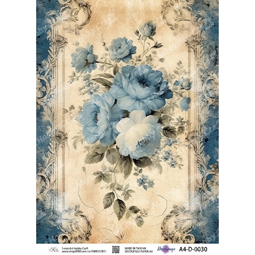 S-mai Art 專用紙 0030︱棉紙 專用紙 拼貼紙 藝術紙 蝶古巴特 Decoupage Paper︱小麥手作舖-規格圖1