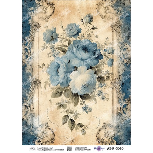 S-mai Art 專用紙 0030︱棉紙 專用紙 拼貼紙 藝術紙 蝶古巴特 Decoupage Paper︱小麥手作舖-規格圖1