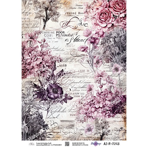 S-mai Art 專用紙 0043︱棉紙 專用紙 拼貼紙 藝術紙 蝶古巴特 Decoupage Paper︱小麥手作舖-規格圖1