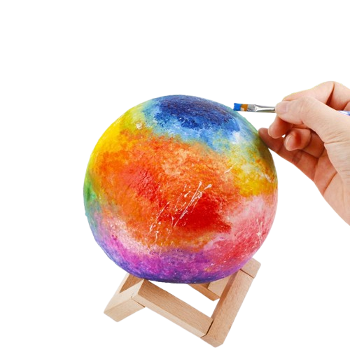 月球燈DIY材料包(送顏料/筆刷)︱月球燈 手繪星球燈 diy擺件 小夜燈 網紅3d 星空夢幻材料包︱小麥手作舖-細節圖2