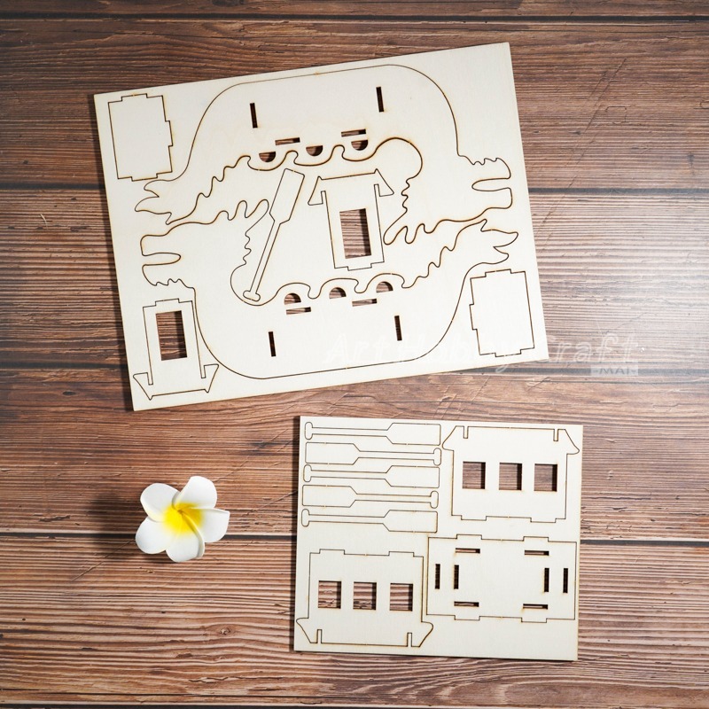 木質diy立體龍舟︱端午節 龍舟模型 立體拼圖 手作 DIY 兒童美勞教材 木器彩繪 木胚︱小麥手作舖-細節圖9