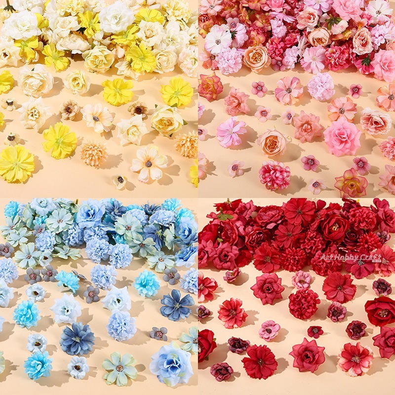 仿真花頭材料包︱台灣現貨 diy 手工簪花 頭飾配件 古風拍攝 裝飾假花 DIY材料包 手作材料包 安親班 ∣小麥手作舖-細節圖7
