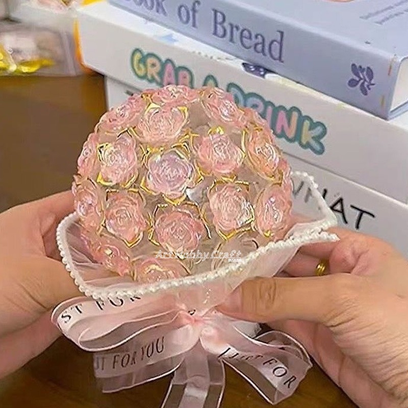 小麥手作舖︱玫瑰小夜燈材料包︱ 33朵金邊小夜燈 七夕情人節禮物 生日禮物 閨蜜禮物 節慶手作 DIY 手作材料包-細節圖10