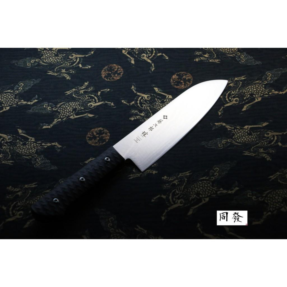 全新系列【上利鉅獻】日本製🇯🇵藤次郎 鎧 GAI 系列 170mm 大馬士革三德刀 三德鋼刀 菜刀 日本廚刀-細節圖2