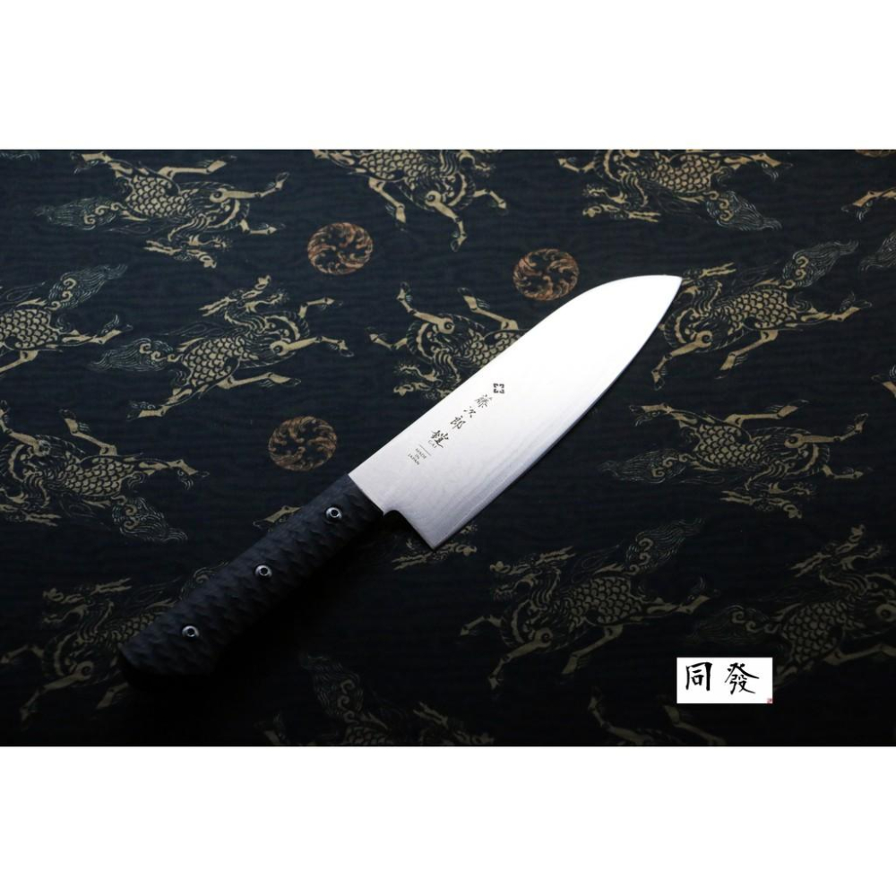 全新系列【上利鉅獻】日本製🇯🇵藤次郎 鎧 GAI 系列 170mm 大馬士革三德刀 三德鋼刀 菜刀 日本廚刀-細節圖3