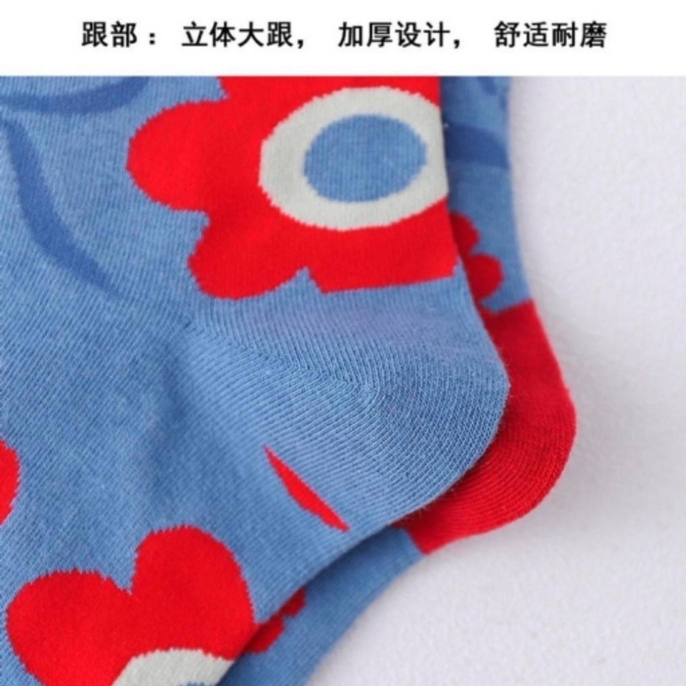 復古花漾中筒襪（左右不對襯）-細節圖5