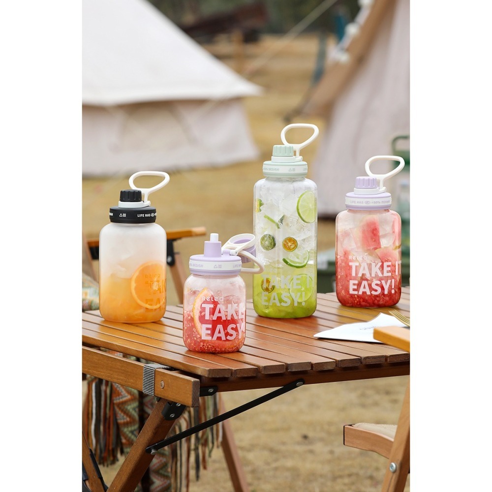 附背帶 【RELEA 物生物 】公司貨 輕酷 1000ml 玻璃隨身壺 大容量 隨身瓶 高硼矽 耐熱玻璃 三色可選-細節圖11