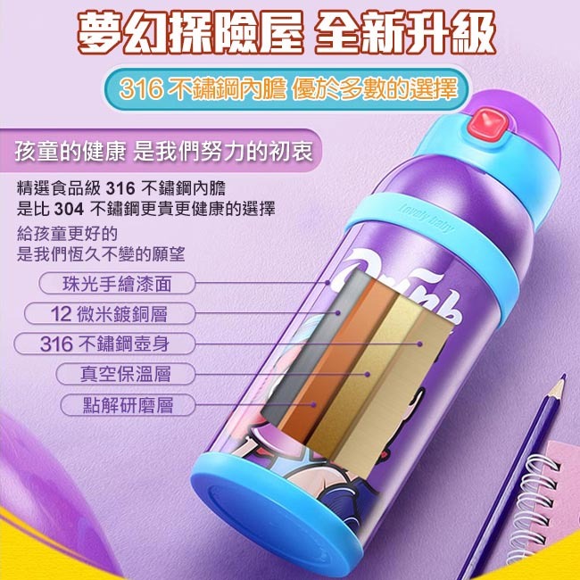 出清特賣【RELEA 物生物】公司貨 連萌 316不鏽鋼 兒童保溫保冷杯 520ml-細節圖3