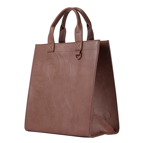 [星巴克] 深棕皮革中禮袋提袋 原價1200-細節圖3