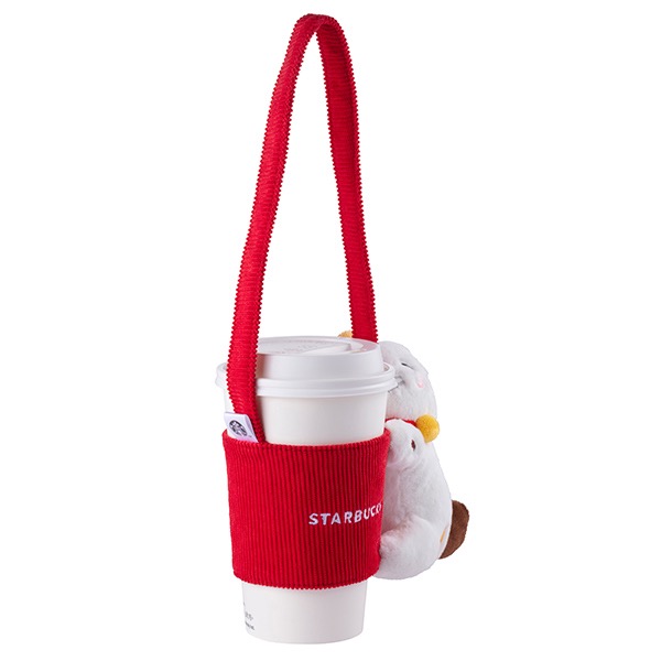 [星巴克]抱抱 招財/白 貓單杯提袋 原價480-細節圖3