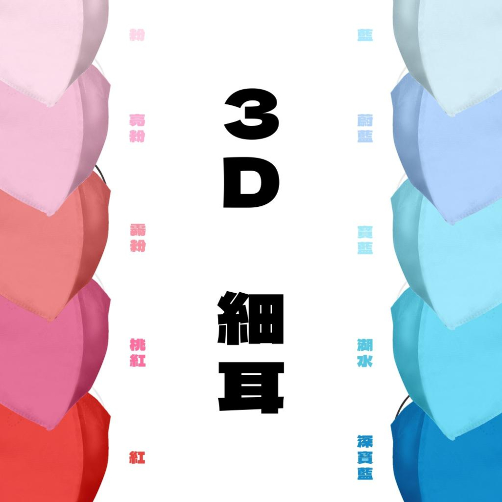 現貨寄出 淨新 3D細耳/寬耳 標準版 加大 細耳 50入/盒 醫用口罩 成人口罩 超立體 台灣製 3D立體口罩-細節圖5