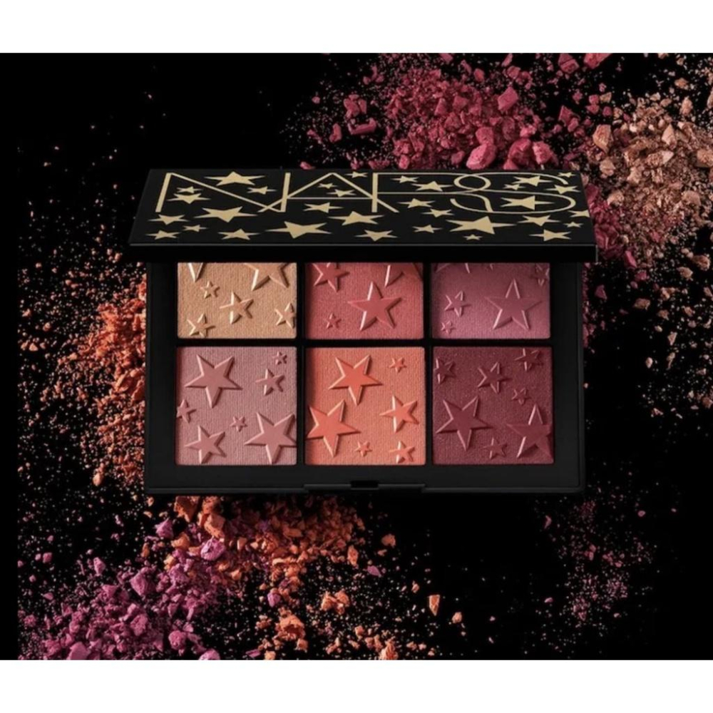 現貨寄出 台灣專櫃購入 NARS Holiday 聖誕限量高訂 星空六色腮紅高光盤 腮紅盤 高光打亮 六色 唇釉 唇筆-細節圖3