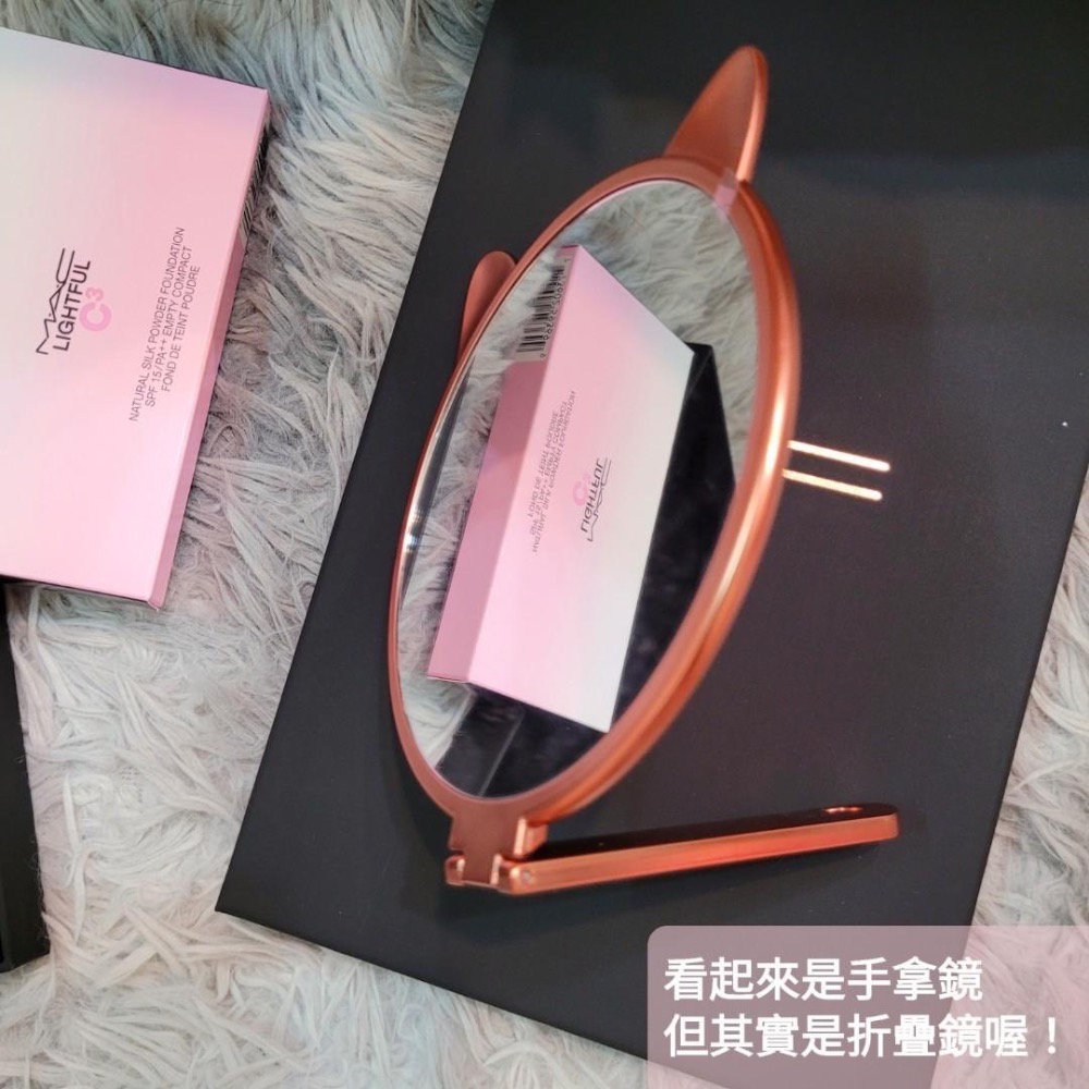 BlackPink Lisa x MAC  玫瑰金簽名印刷手拿鏡 鏡子-細節圖2