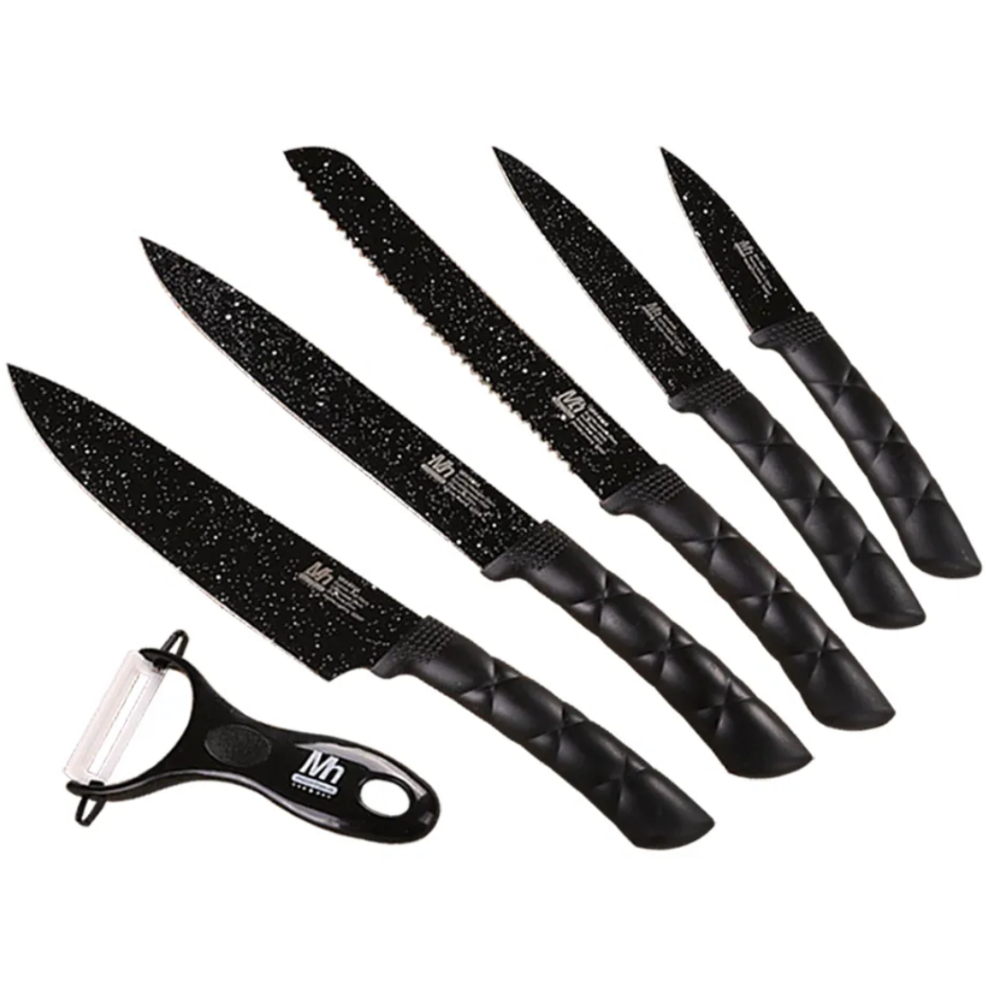 【童趣】ENNE 德國麥飯石塗層不鏽鋼六件刀具組(刀具 刀子 菜刀 不鏽鋼刀)-規格圖1